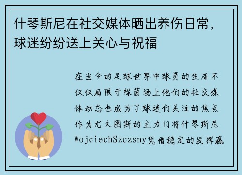 什琴斯尼在社交媒体晒出养伤日常,球迷纷纷送上关心与祝福